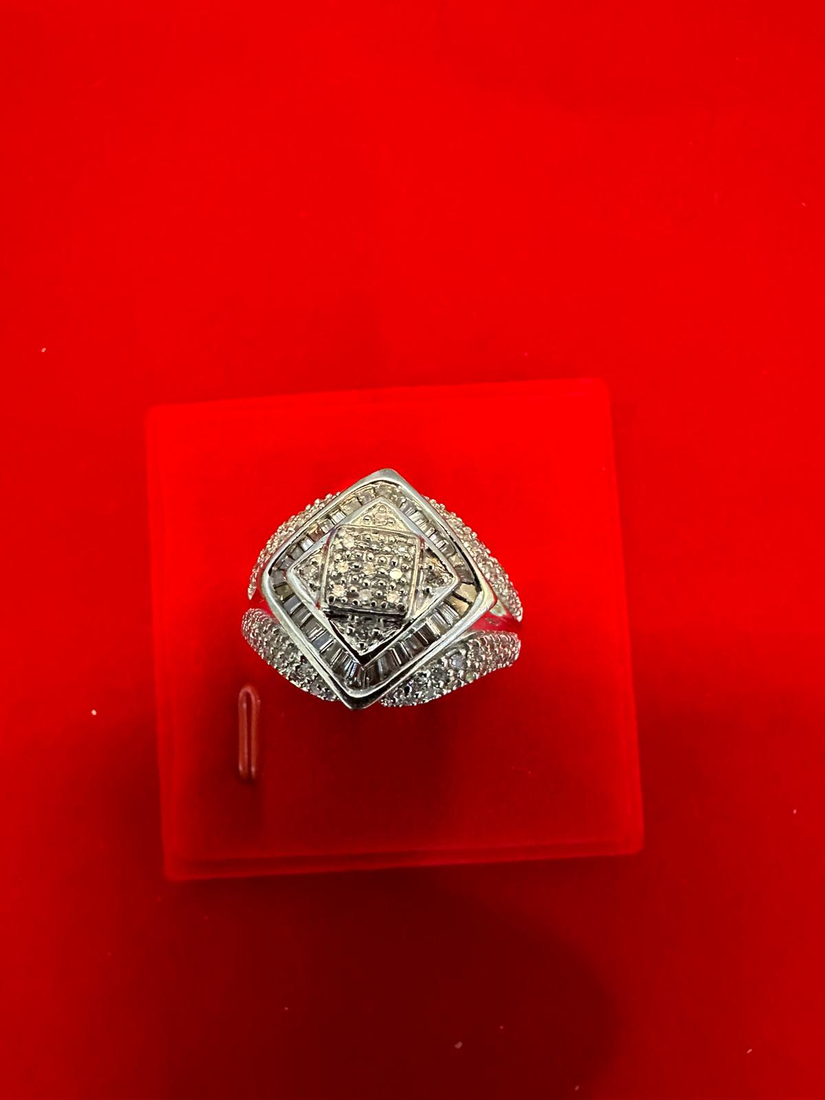 $699 sortija oro blanco diamantes 💎 14kt 8g size 7