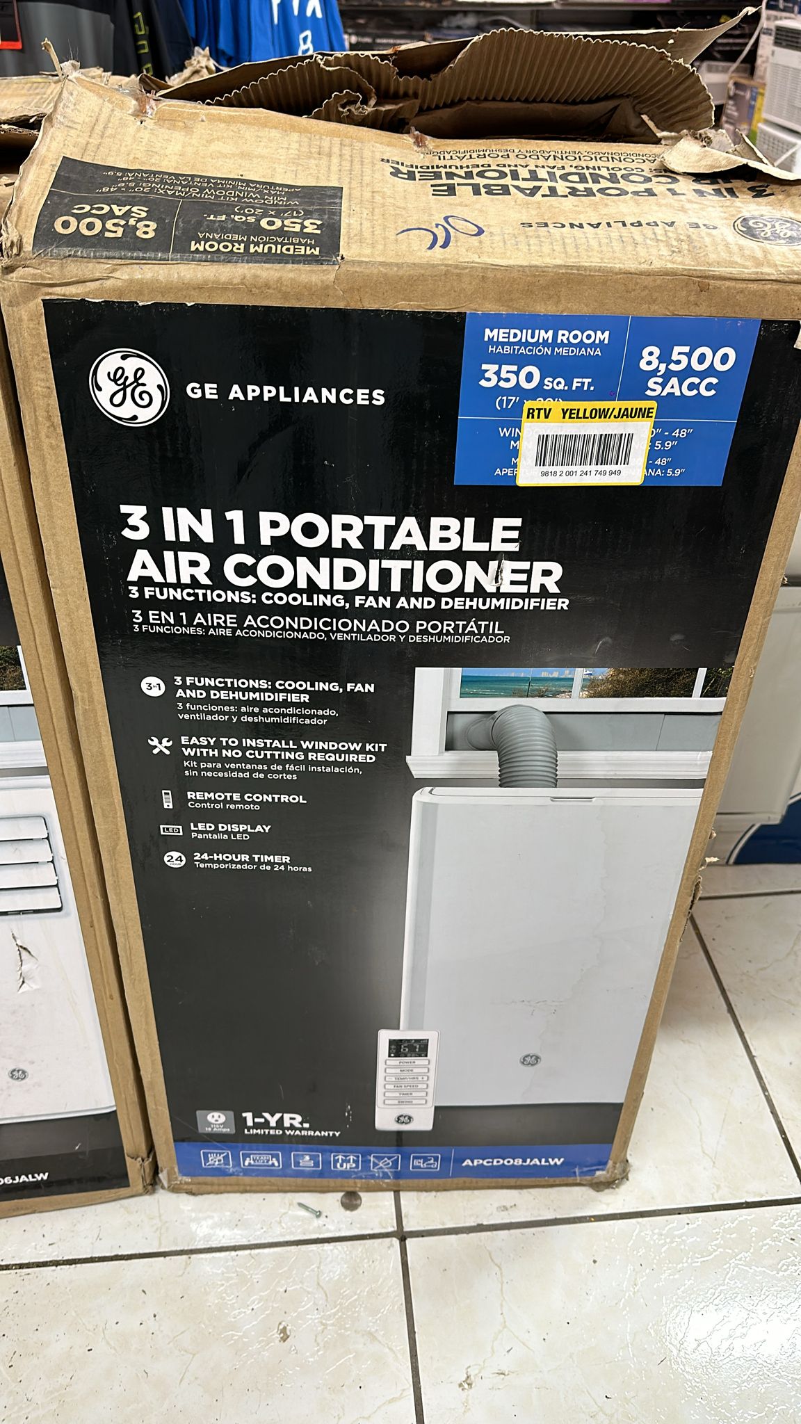 3 in 1 portable air conditioner 8500btu Reg $449 $249