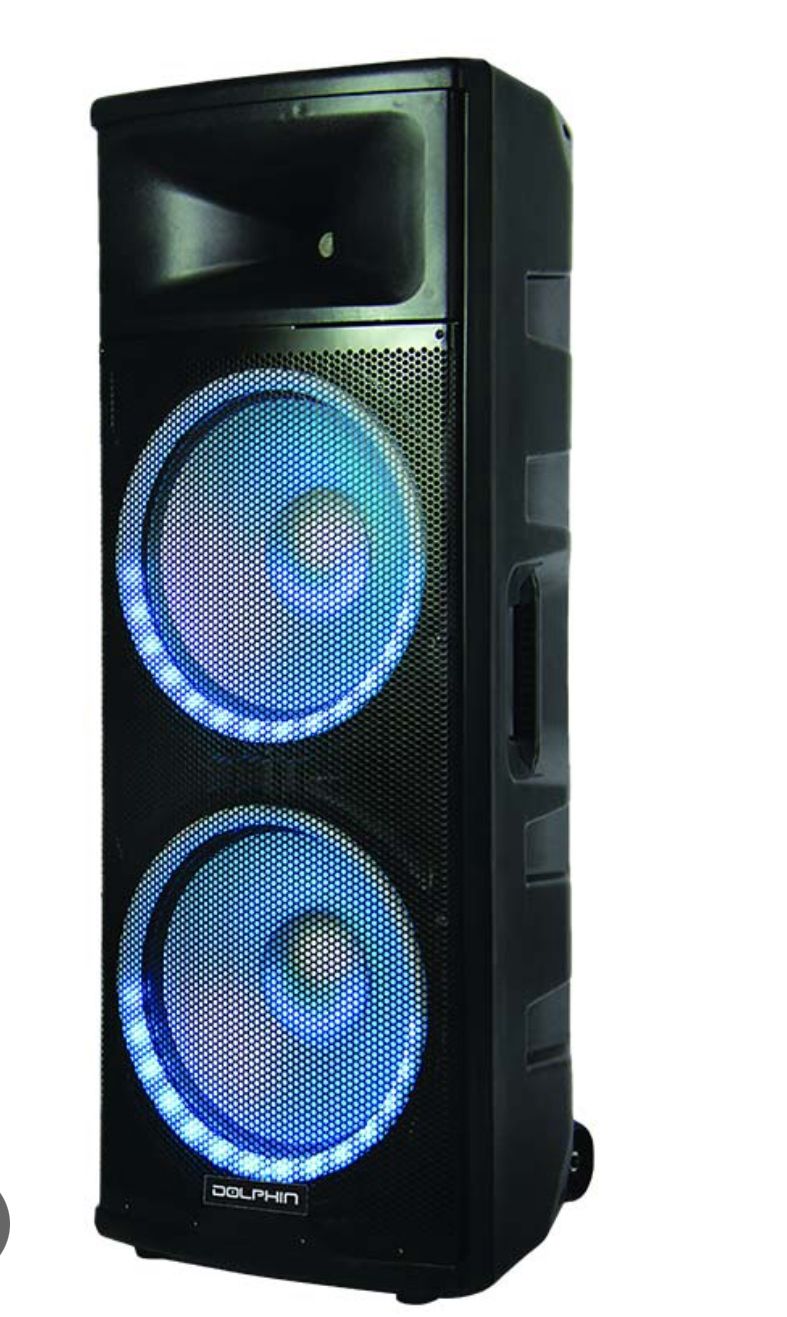 4 feet speaker 15” Dolphin 6500w c/microfono control FM radio Bluetooth new!! $249 Reg $449 spa-280bt ref 4016391-1