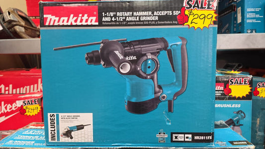 Rotomartillo 1-1/8” + Esmeriladora 4-1/2” Makita