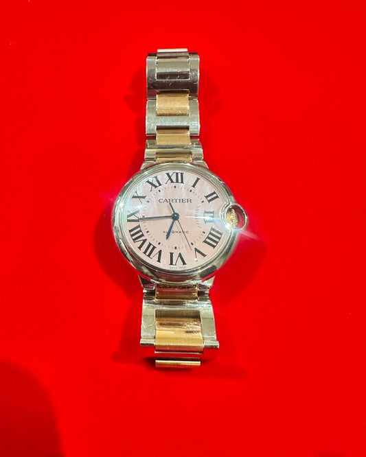 Reloj Cartier Balloon 2 tones Gold 18kt and steel $3,995 Dial Pearl 36mm Full links Automatic Ubicación: Carr 167 Frente al Shopping Rexville Plaza