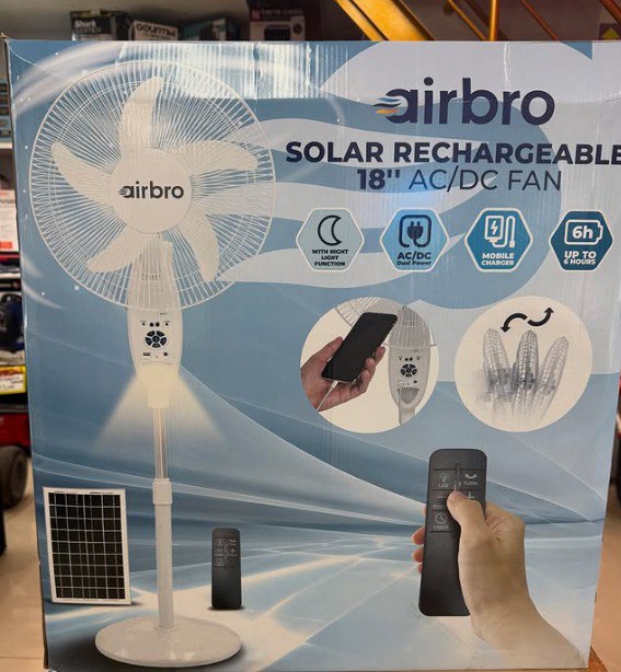 abanico solar recargable con placa solar