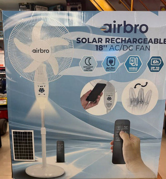 abanico solar recargable con placa solar