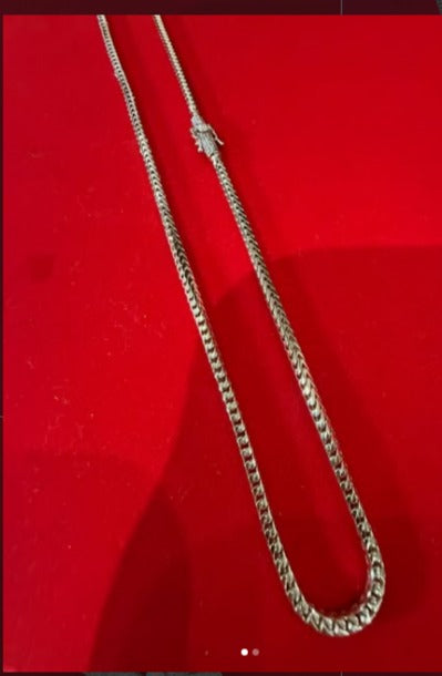 Cadena Franco sólida Oro 10kt con cierre cilindro en diamantes 14kt 💎