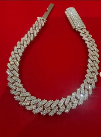 Pulsera Mónaco Square Cuban en oro 14kt con diamantes naturales 💎 unisex Personalizado: Tajia Diamonds