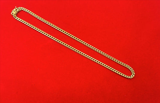 Cadena Cubana sólida unisex 14kt $2,899 Reg $3,499  22” largo 42.3G 5.5mm Ref i-12946