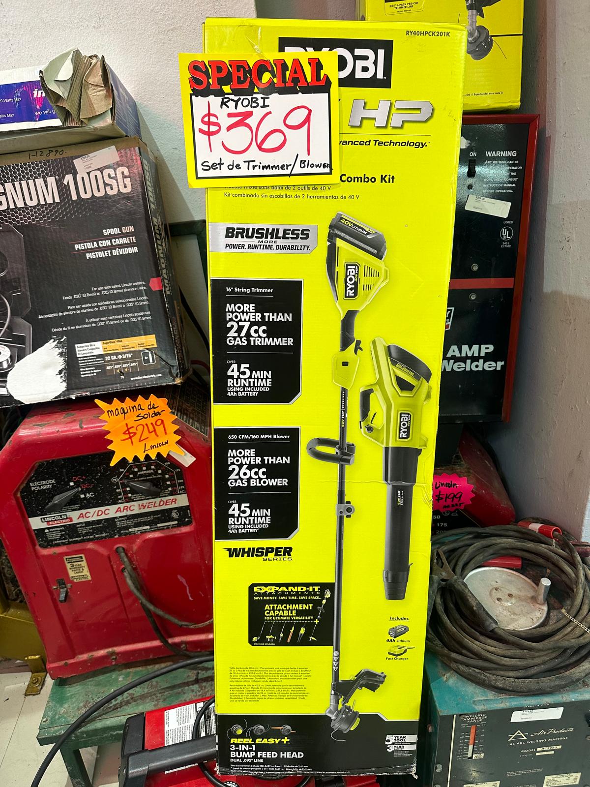 Set RYOBI Trimmer + Blower – Combo 40V