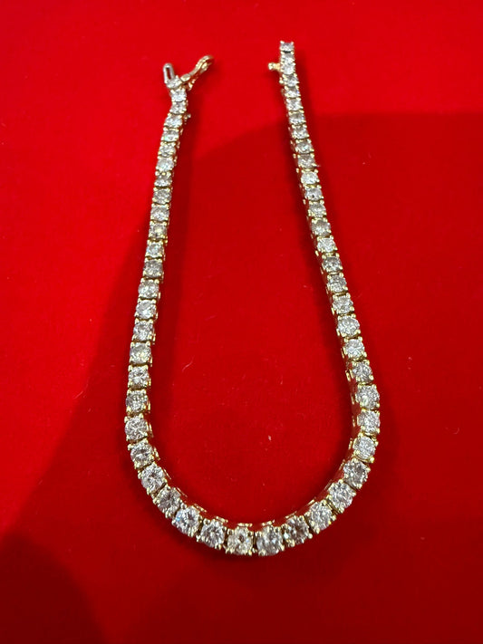 Pulsera tenis Diamonds natural sólida 💎 14kt 12.5 2.9mm .10Ct cu 8”