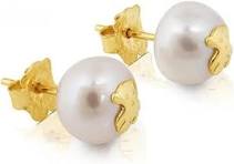 gold tous bear earrings with pearls